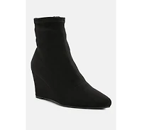 Yara Microfiber Wedge Sock Boots Women