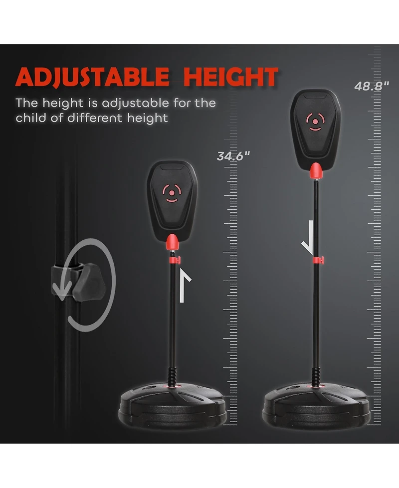 Qaba Kids Punching Bag with Sd & Boxing Gloves for Boys & Girls,