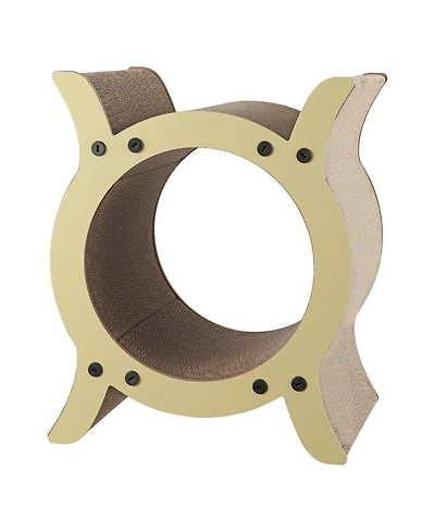 Nyan 16.5" Modern Cardboard Tunnel Cat Scratcher with Catnip, Almond