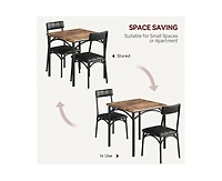 gaomon Dining Table Set for 2 with Cushion Chairs, 3 Piece Kitchen Table and Upholstered Chairs for Kitchen Apartment Dining Room Small Space, Rustic