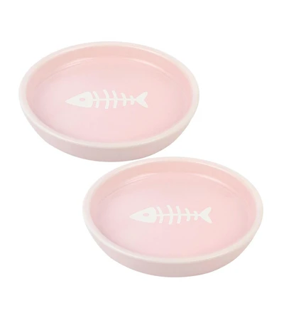 Park Life Designs Set of two Oscar Collection Round Cat Dishes