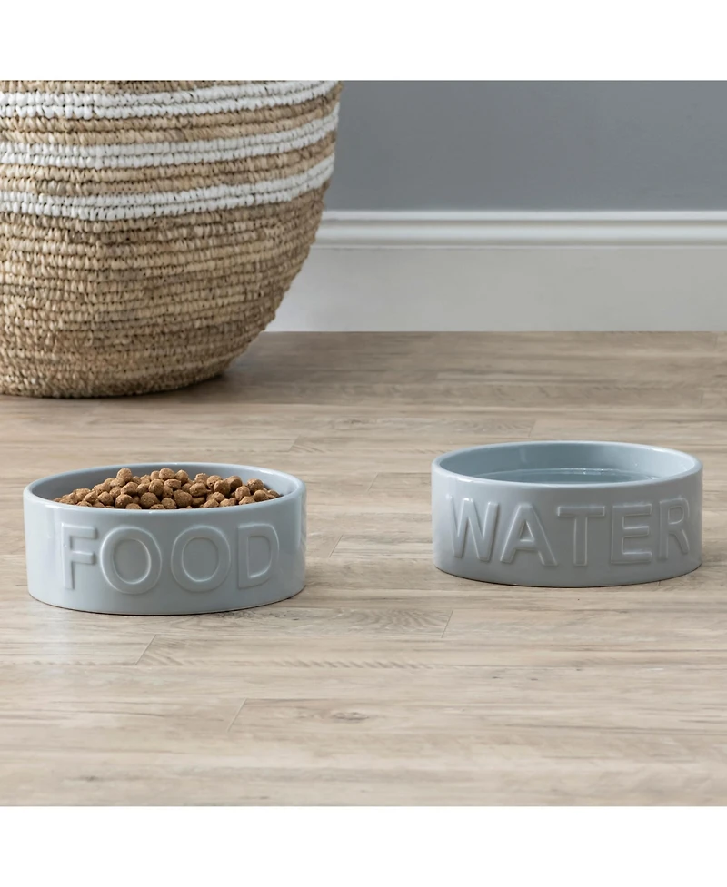 Park Life Designs Set of two Classic Collection ceramic food and water pet bowls