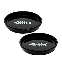 Park Life Designs Set of two Oscar Collection Round Cat Dishes