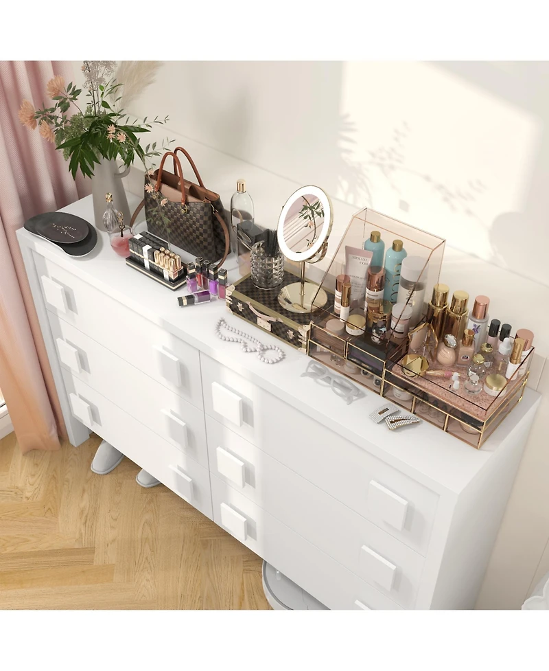 Homsee White Storage Dresser Organizer With 6 Drawers