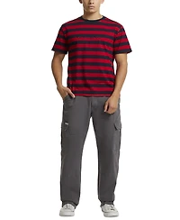 Guess Jeans Men's Regular-Fit Stripe Embroidered Logo Graphic T-Shirt