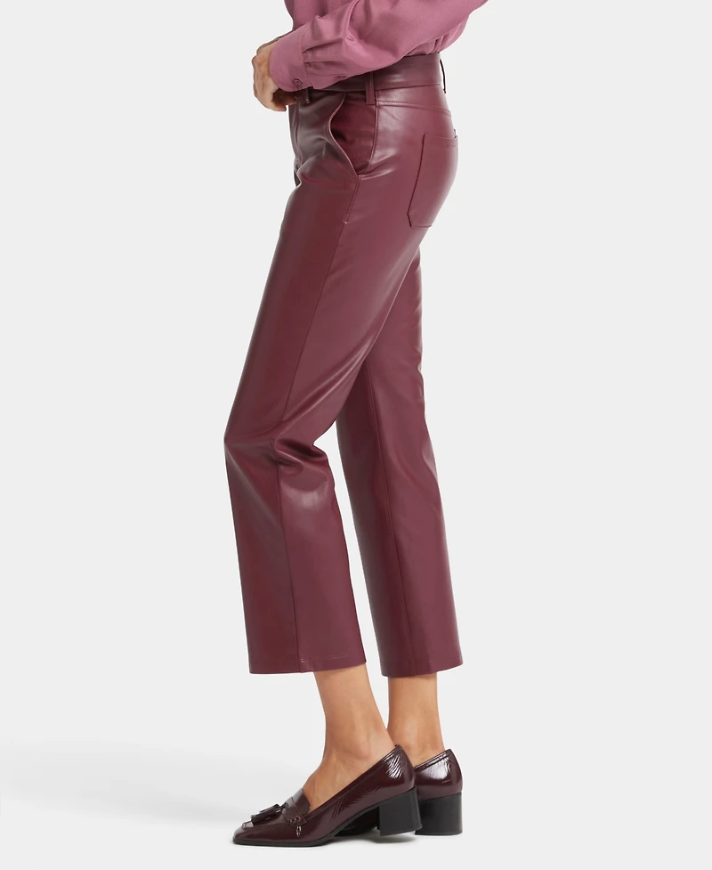 Nydj Women's Faux Leather Straight Ankle Pants
