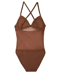 Capezio Girls Plunge Neck Mesh Midriff Leotard