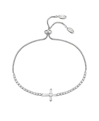 Macy's Cubic Zirconia Cross Adjustable Bracelet