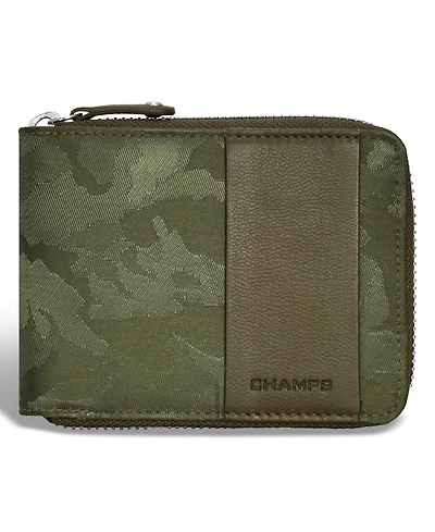 Champs Men's Camo Collection Leather Zip Around Wallet