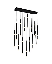 Cwi Lighting 46" Metal Flute 14 Light Led Chandelier