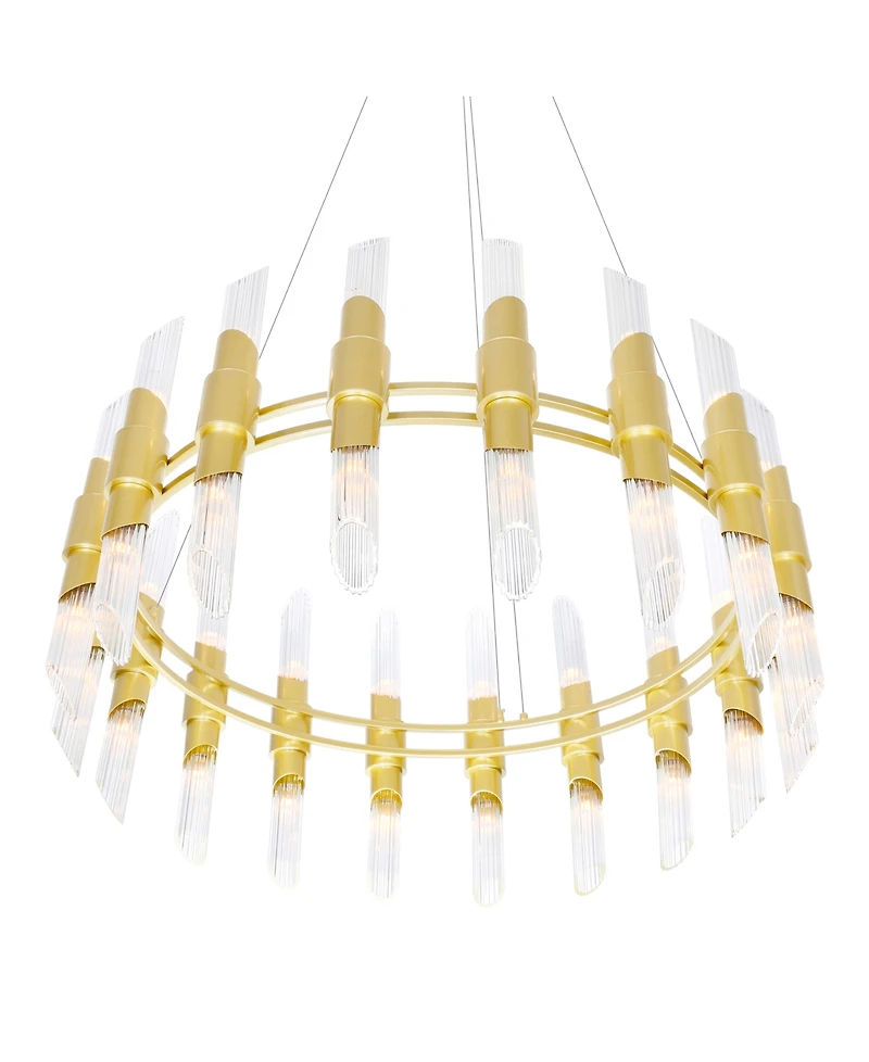 Cwi Lighting 22" Metal Croissant 36 Light Chandelier