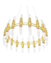 Cwi Lighting 22" Metal Croissant 36 Light Chandelier