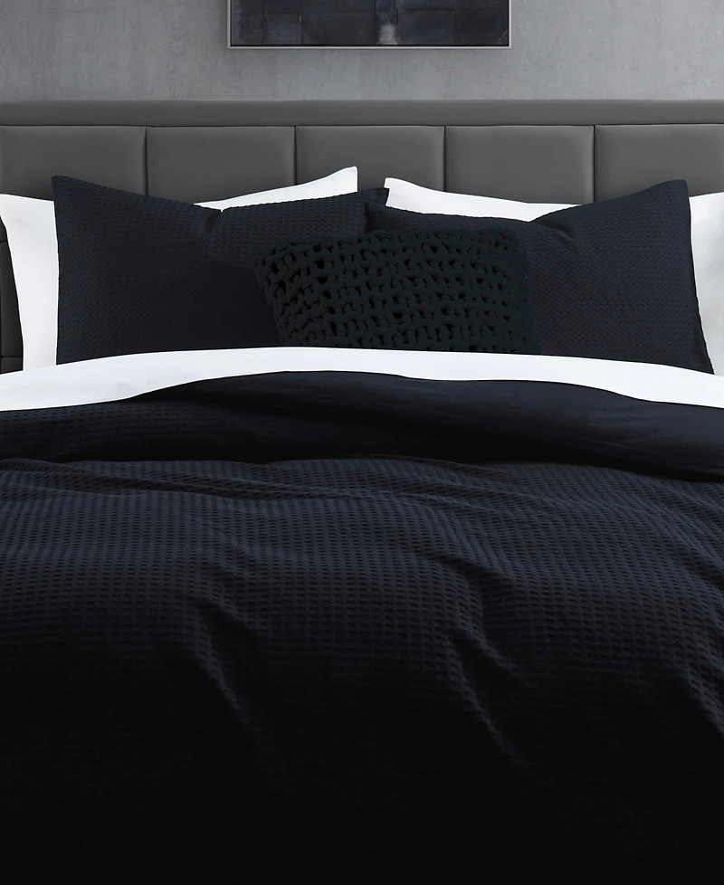 Dkny Modern Waffle 3 Piece Duvet Cover Set, King