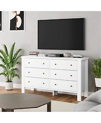 gaomon White Dresser for Bedroom, 6 Drawer Dresser with Metal Handle, Dresser Organizer