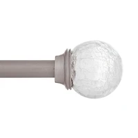 Kenney Walden 5/8 Inch Decorative Window Curtain Rod with Glass Finials