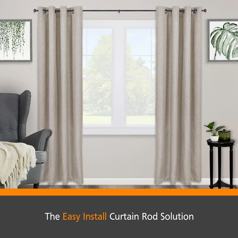 Kenney Fast Fit Easy Install Decorative Curtain Rod - 5/8" Mission Style