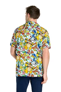 OppoSuits Men's Hawaiian Shirt - Short Sleeve Sonic Retro Multicolor