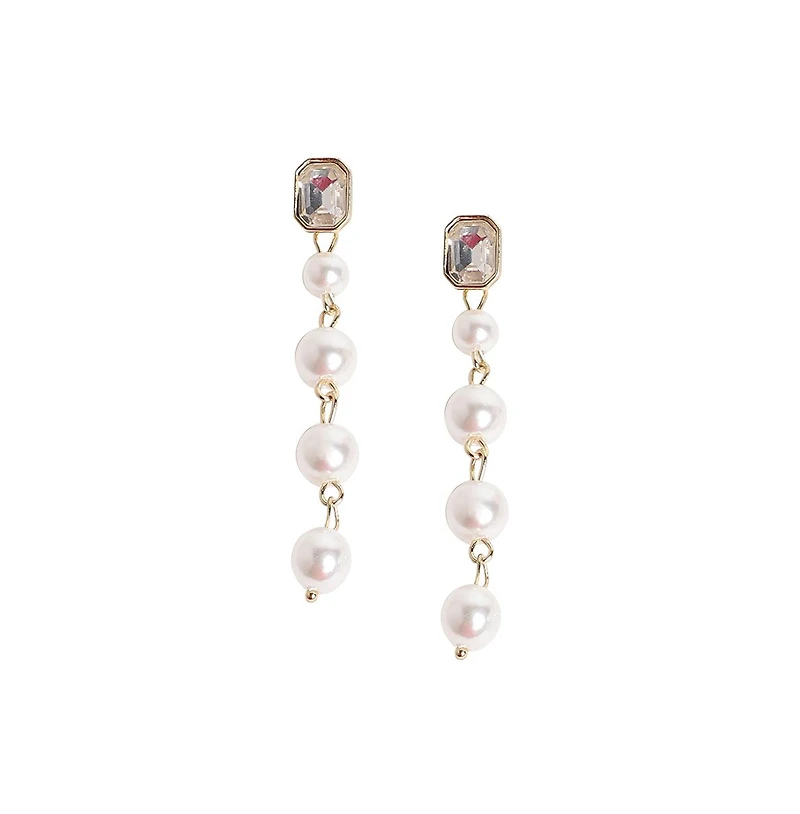 Sohi Women's Pearl Strand Drop Earrings