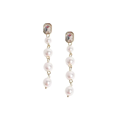 Sohi Women's Pearl Strand Drop Earrings