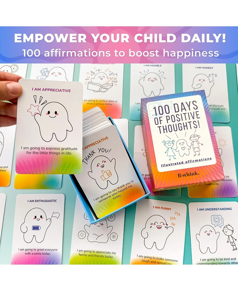 Quokka 100 Affirmation Cards for Kids - Meditation Cards for Mental Health