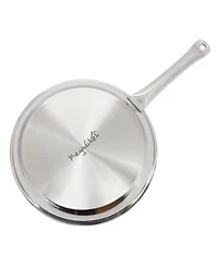 MegaChef Professional Kitchen 11 Inch Round Stainless Steel Fry Pan in Silver