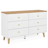 Tribesigns 6 Drawer Dresser, 47" Modern Wood Storage Organizer Chest of Drawers