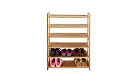 Slickblue 6-Tier Rectangular Wicker Shoe Rack Stylish Storage Solution for Shoes and Accessories