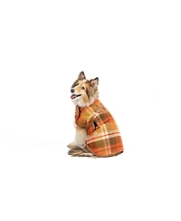 Chilly Dog L Rust Plaid Coat