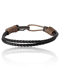 Lucky Brand Black Braided Leather Bracelet - Rugged Men s Rope Bracelet