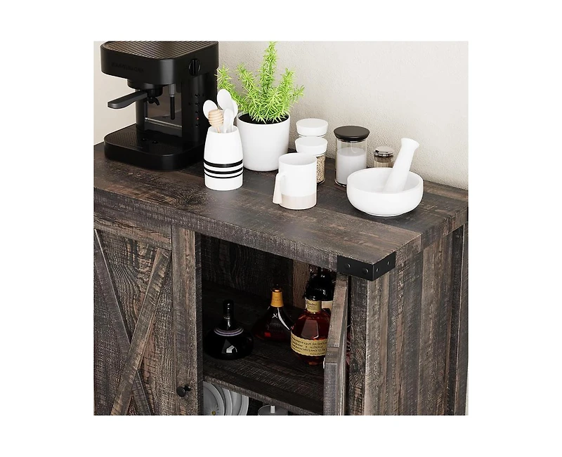 gaomon Buffet Cabinet Farmhouse Storage Cabinet with Doors and Shelves, Buffets and Sideboards Entryway Cabinet with Storage Accent Console Cabinet fo