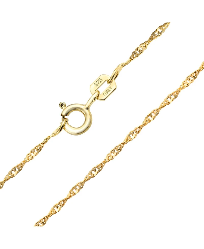 Bling Jewelry Singapore Chain 020 Gauge Necklace Gold Plated Sterling Silver
