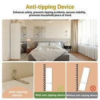 Homsee 6-Drawers Classic Wooden Dresser with Golden Handles