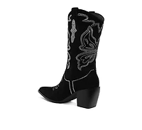 Latafa Rhinestones Embellished Cowboy Boots