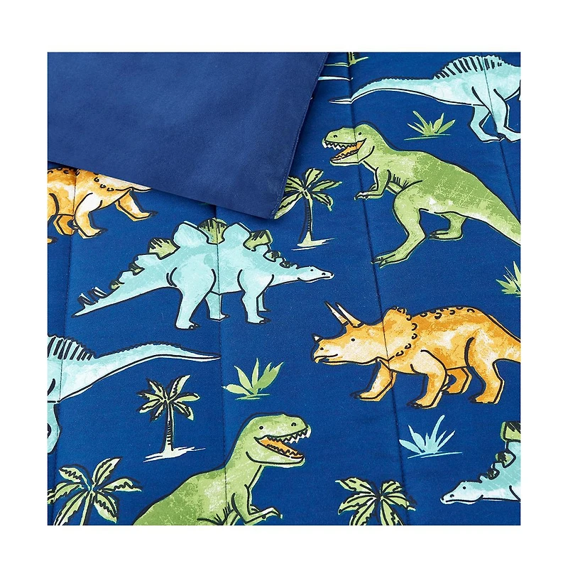 Alex + Bella Watercolor Dinosaur Navy -Piece Microfiber Comforter Set