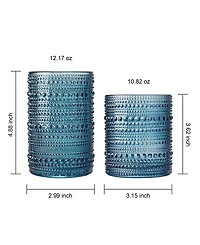 The Wine Savant Beaded Hobnail Drinking Glasses, Set of 12