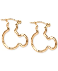 Disney Mickey Mouse Silhouette Small Hoop Earrings in 10k Yellow Gold (3/4")