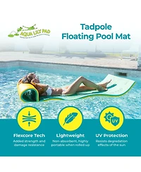 Aqua Lily Pad Tadpole Single Adult Floating Foam Pool Lounger Mat, Green/Yellow