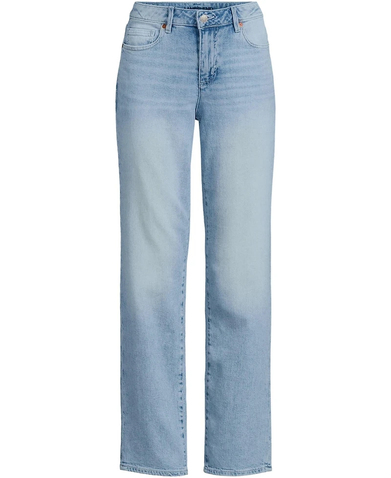Lands' End Women's Denim Mid Rise Boyfriend Jeans