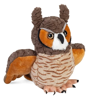 Wild Republic Cuddlekins Great Horned Owl Stuffed Animal, 12 Inches