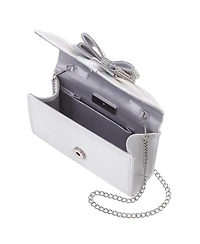 Nina Tiered Crystal Bow Flap Clutch