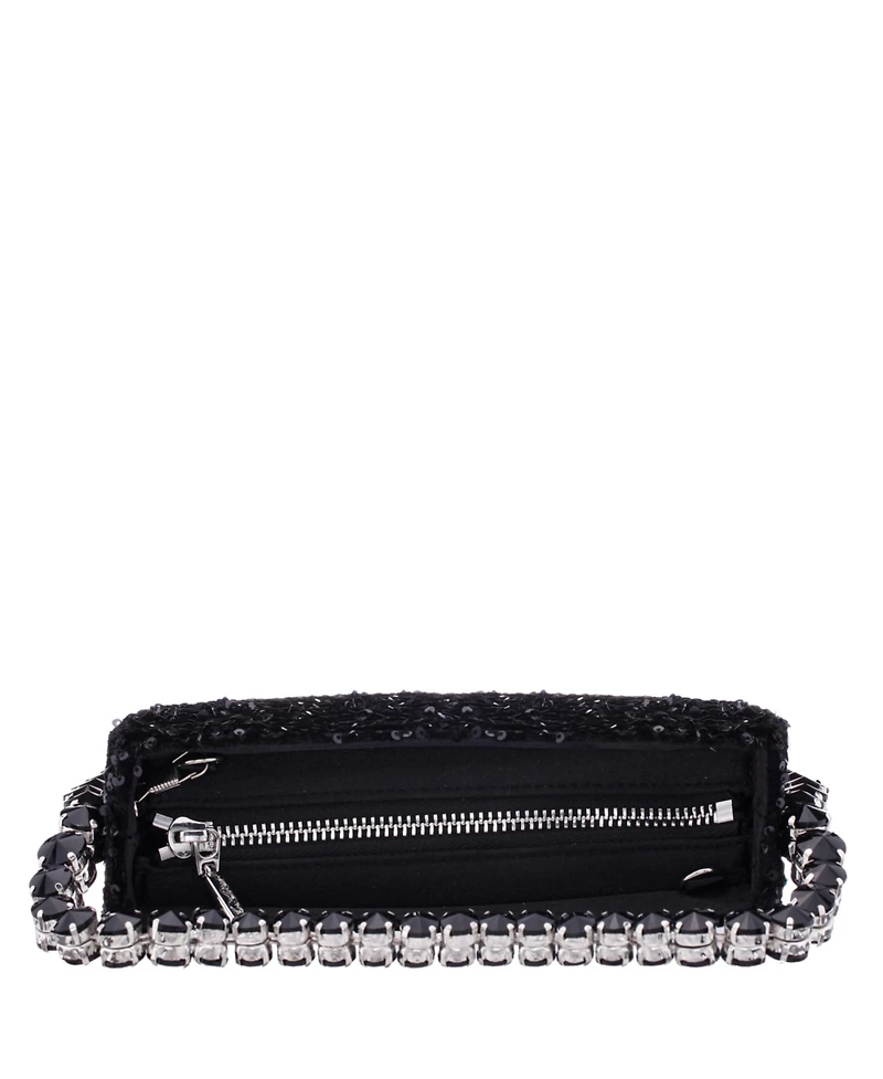 Nina Graduated Crystal Trim Half Moon Clutch