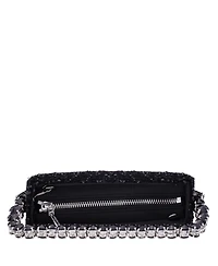 Nina Graduated Crystal Trim Half Moon Clutch