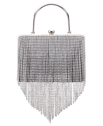 Nina Crystal Chain Cascade Fringe Satchel Bag