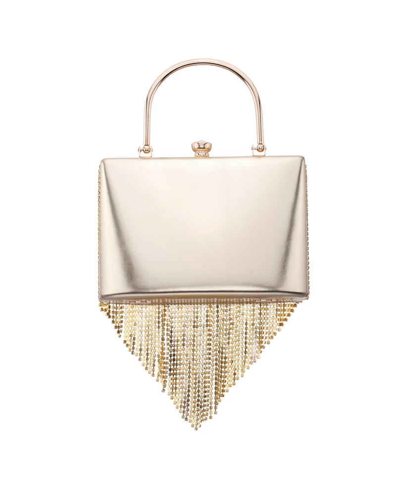 Nina Crystal Chain Cascade Fringe Satchel Bag