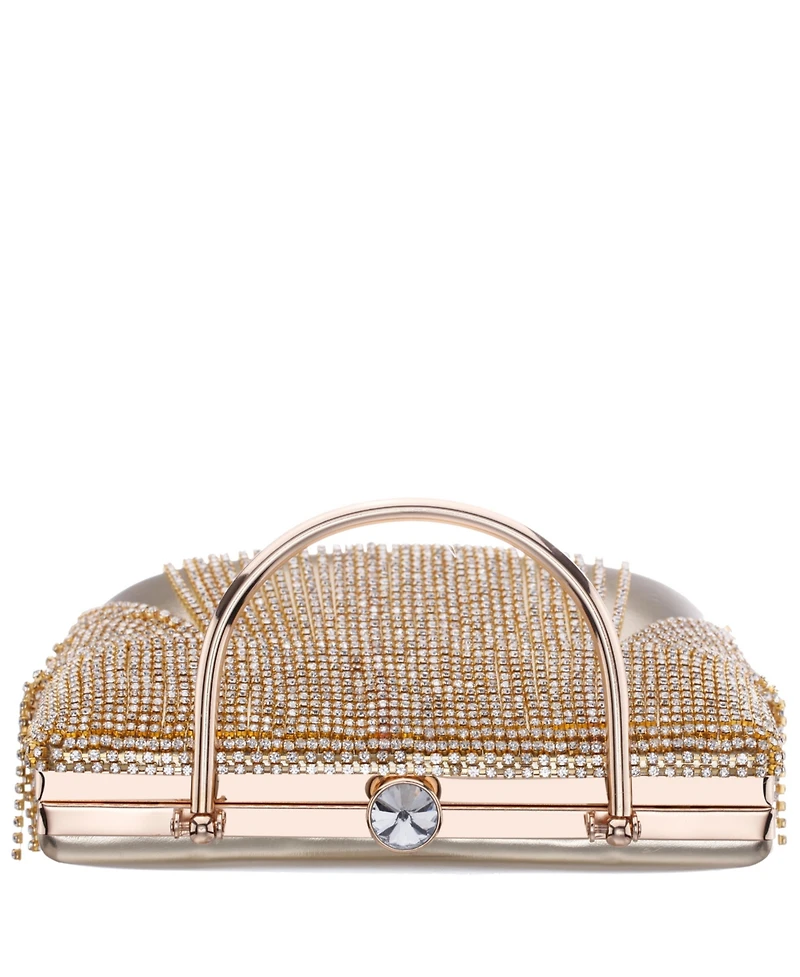 Nina Crystal Chain Cascade Fringe Satchel Bag