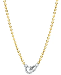 Diamond Interlocking Circle Bead Link 18" Collar Necklace (1/5 ct. t.w.) in 14k Gold-Plated Sterling Silver