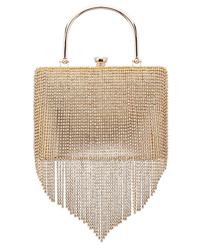 Nina Crystal Chain Cascade Fringe Satchel Bag