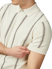 Ben Sherman Men's Regular-Fit Stripe Jacquard Polo Shirt