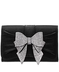 Nina Tiered Crystal Bow Flap Clutch