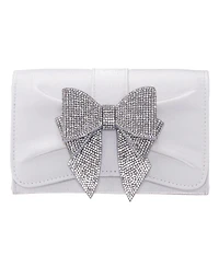Nina Tiered Crystal Bow Flap Clutch